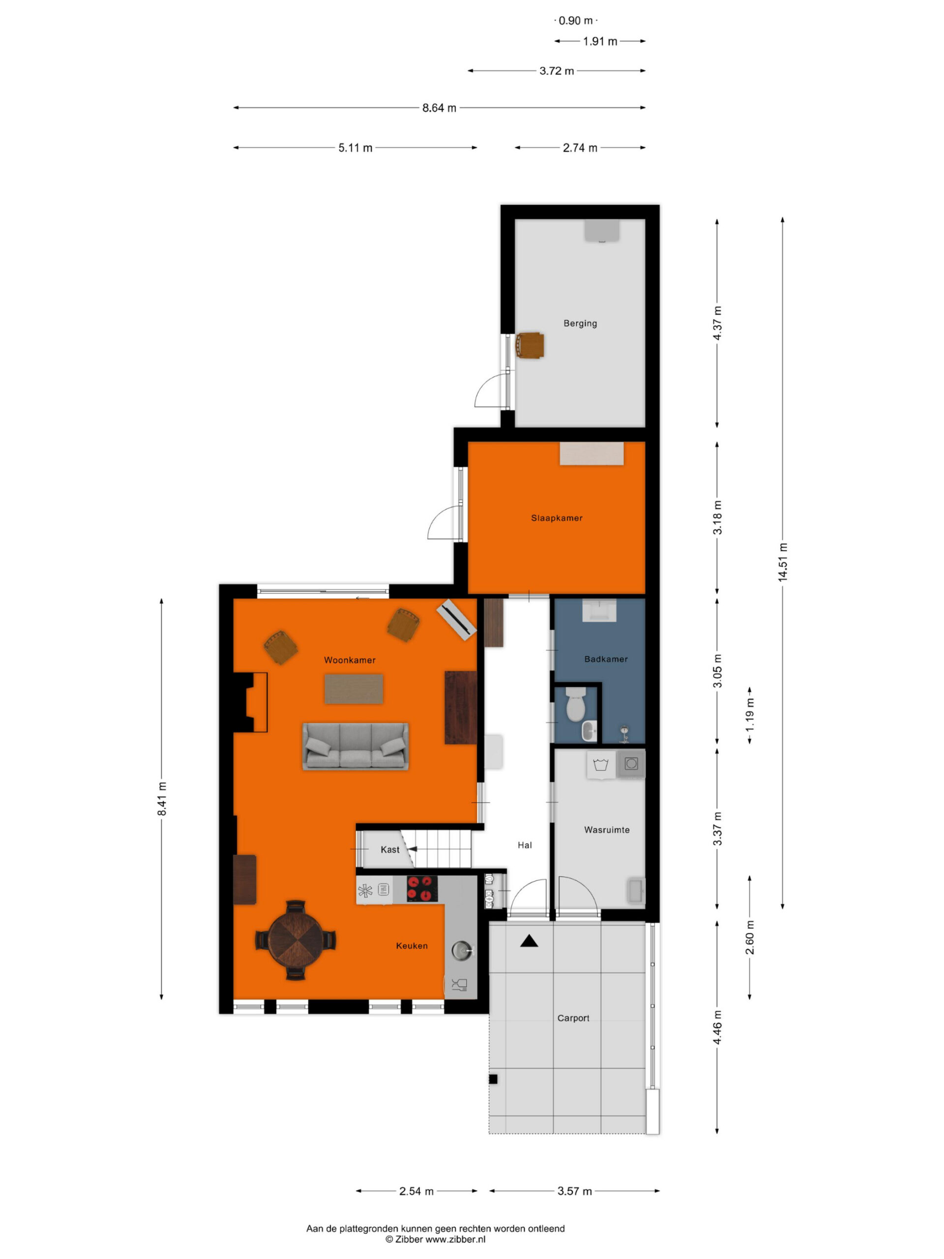 Goor – De Blauwververij 14 – Plattegrond